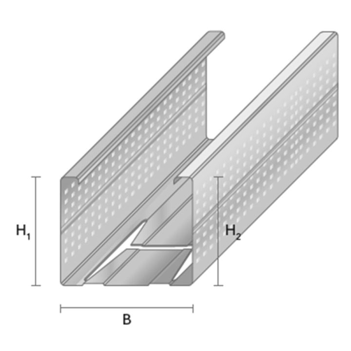 Metallkarkassi vertikaalprofiil VP-95/40, 3300 mm
