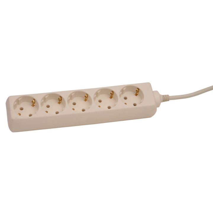 Pikendusjuhe 5-pesa 1,5 m, valge