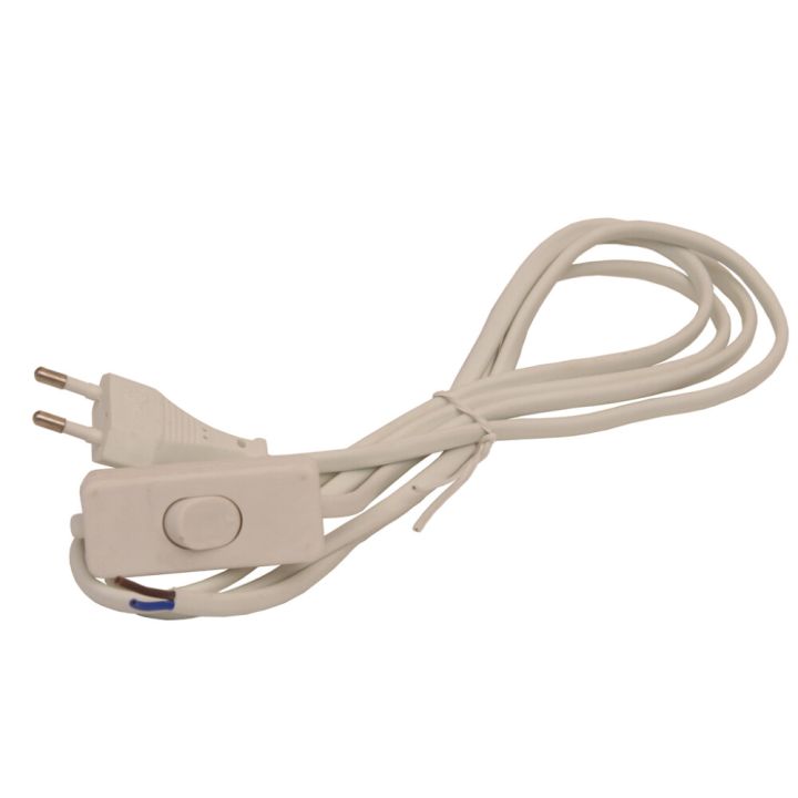 Lülitiga juhe 2 m valge