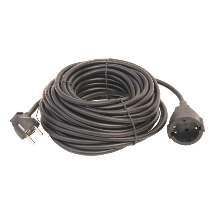 Pikendusjuhe maandusega 25 m must