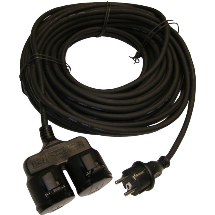 Pikendusjuhe Acuma H05RR-F 3G1,5 must, 2-osaline 10 m