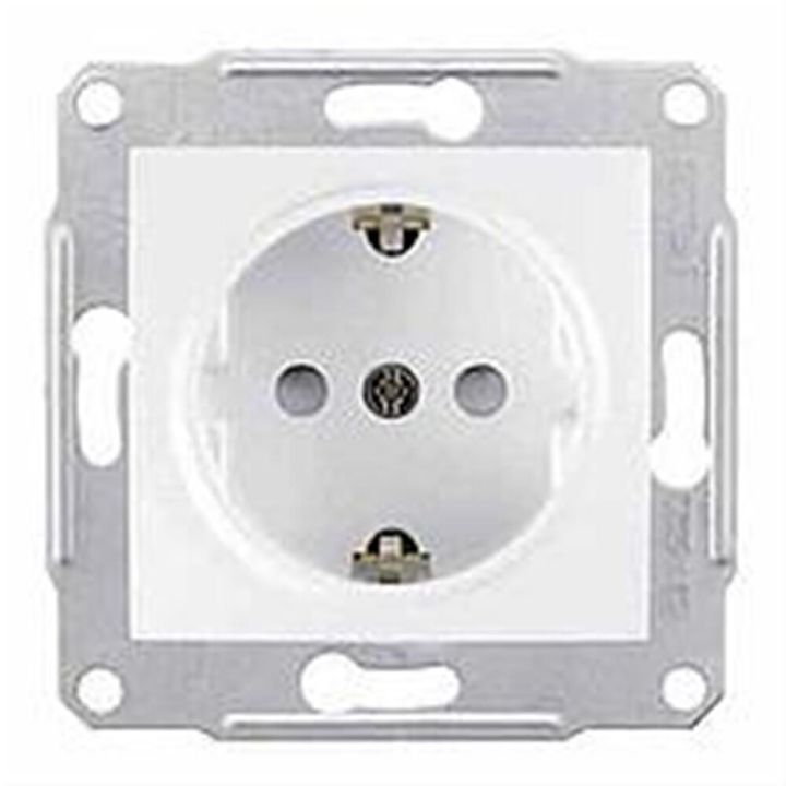 Pistikupesa maandusega Berker S1 raamita valge