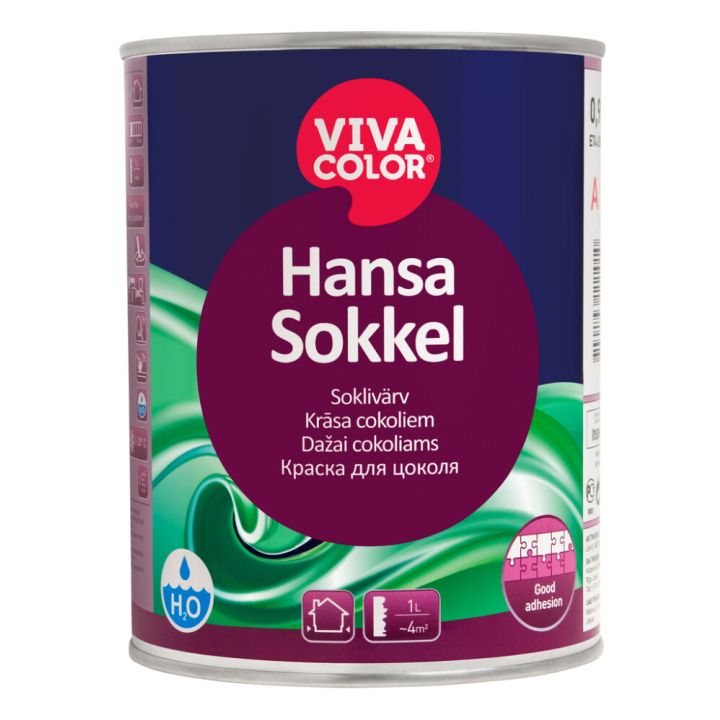 Soklivärv Vivacolor Hansa Sokkel A valge 0,9 l