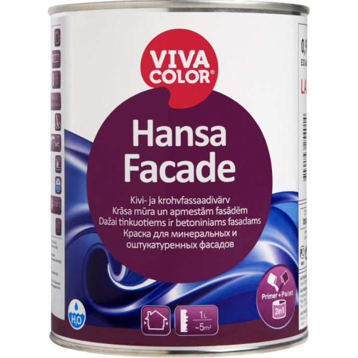 Kivi- ja krohvfassaadivärv Vivacolor Hansa Facade LA valge