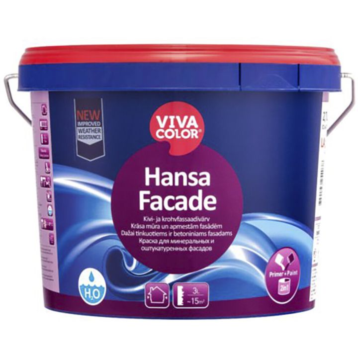 Kivi- ja krohvfassaadivärv Vivacolor Hansa Facade LC ainult toonimiseks 2,7 l