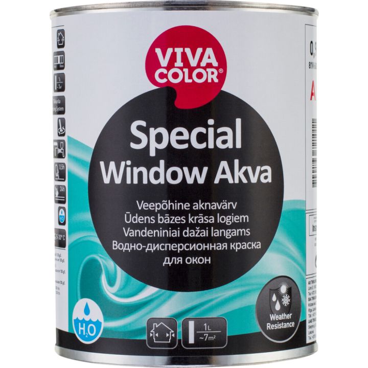 Aknavärv Vivacolor Special Window Akva A valge 0,9 l