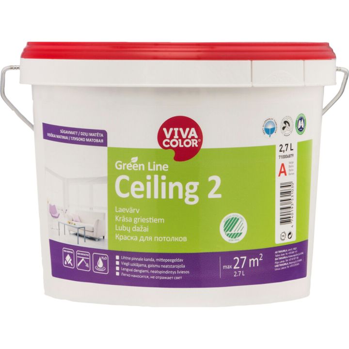 Laevärv Vivacolor Green Line Ceiling 2 AP valge 2,7 l