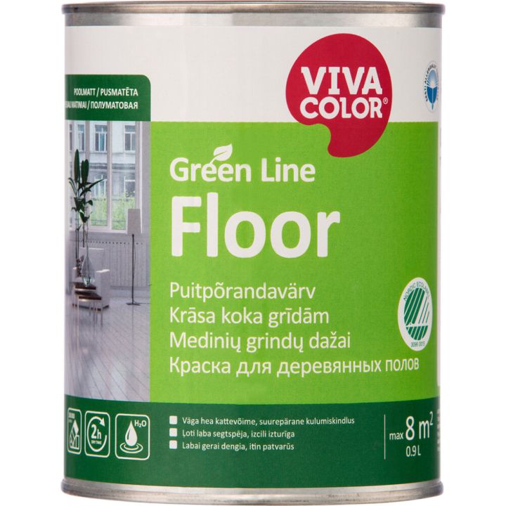 Puitpõrandavärv Vivacolor Green Line Floor