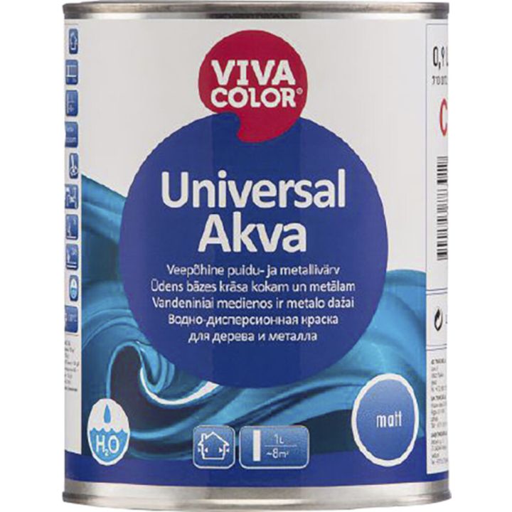 Universal Akva Vivacolor 0,9 l matt, värvitu