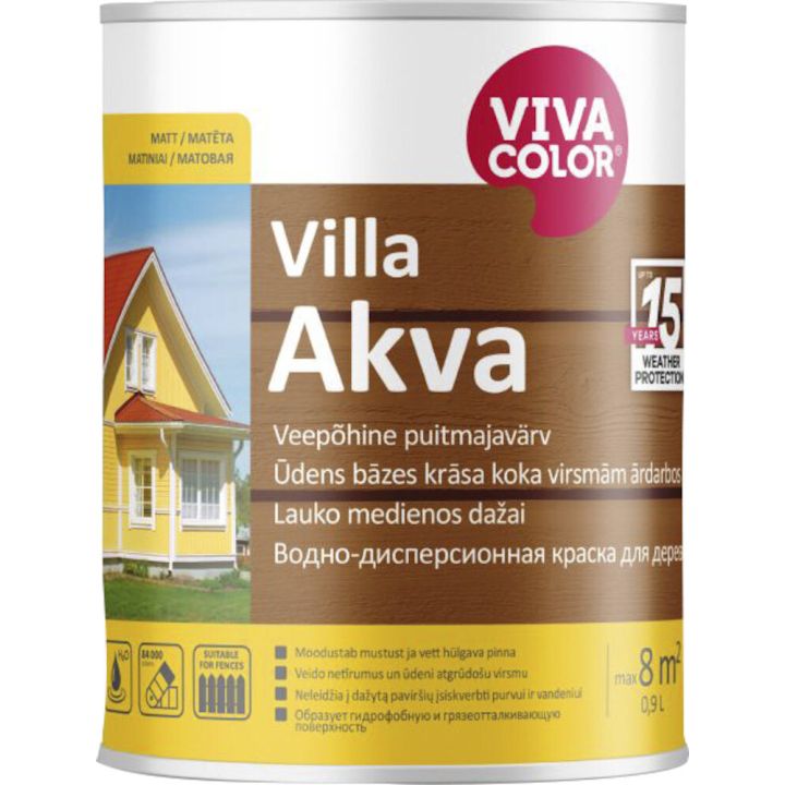 Puitmajavärv Vivacolor Villa Akva 0,9 l, värvitu