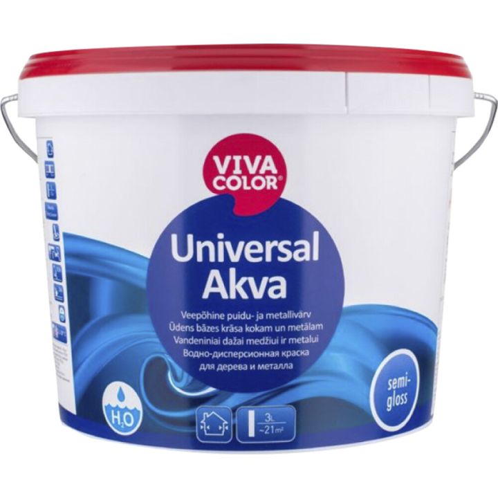 Universal Akva 2,7 l, poolläikiv valge