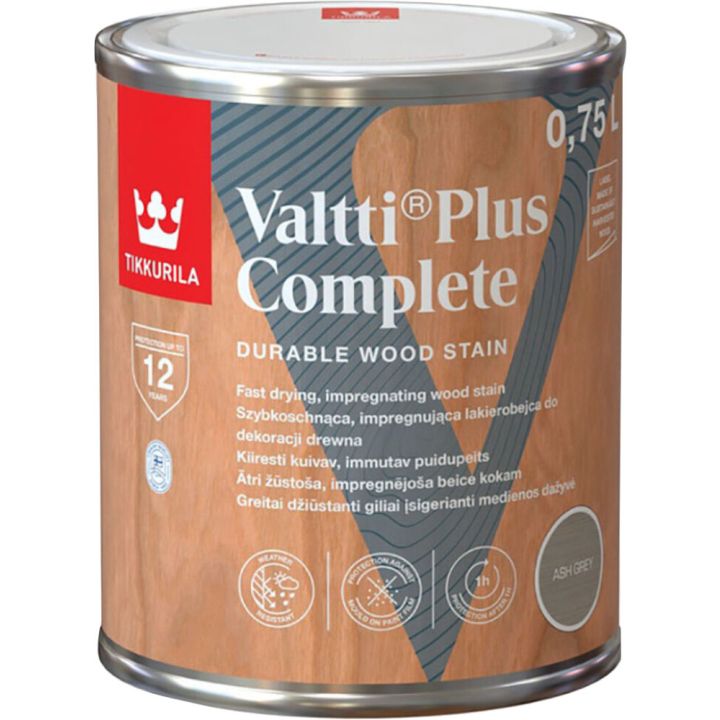 Puidulasuur Tikkurila Valtti Plus Complete Ash Grey 0,75 l
