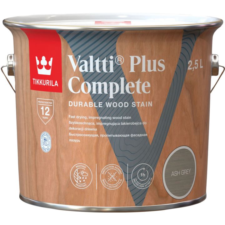Puidulasuur Tikkurila Valtti Plus Complete Ash Grey 2,5 l