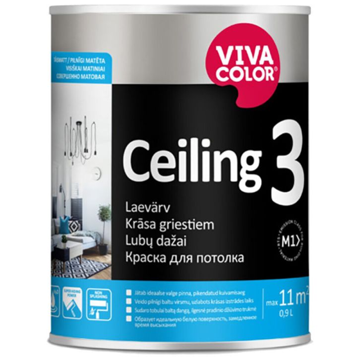 Laevärv Vivacolor Ceiling 3 AP valge 0,9 l