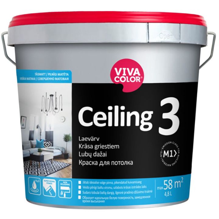Laevärv Vivacolor Ceiling 3 AP valge 4,8 l