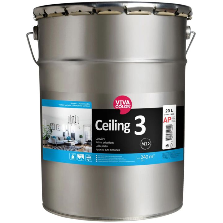 Laevärv Vivacolor Ceiling 3 AP valge 20 l