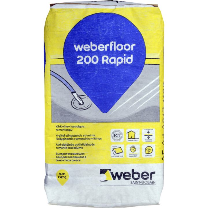 Isetasanduv põrandasegu Weberfloor 200 Rapid 20 kg