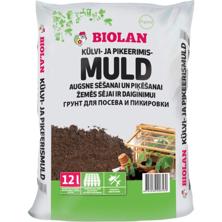 Külvi- ja pikeerimismuld Biolan 12 l