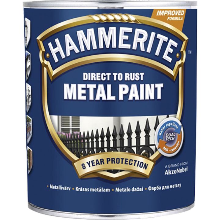 Metallivärv Hammerite Smooth 750 ml, tumeroheline