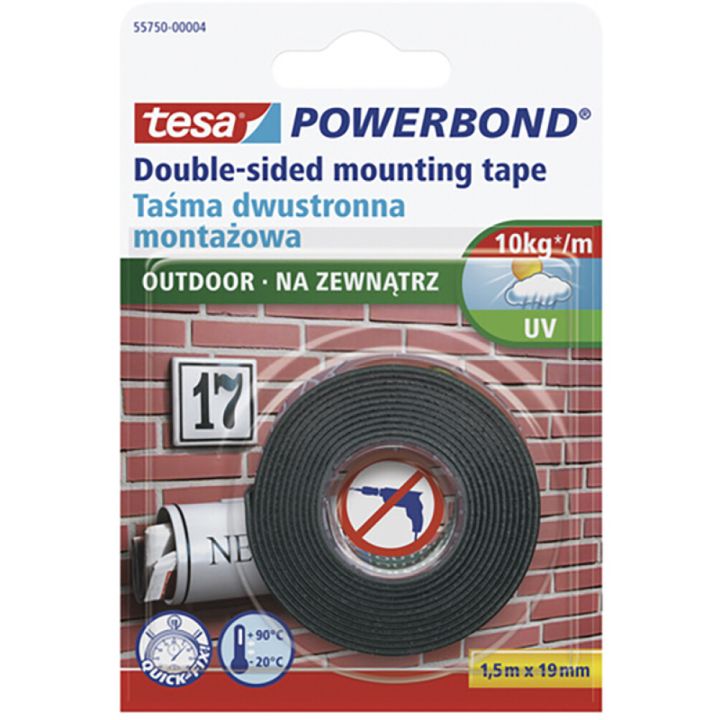 Kahepoolne teip tesa® 1,5 m x 19 mm