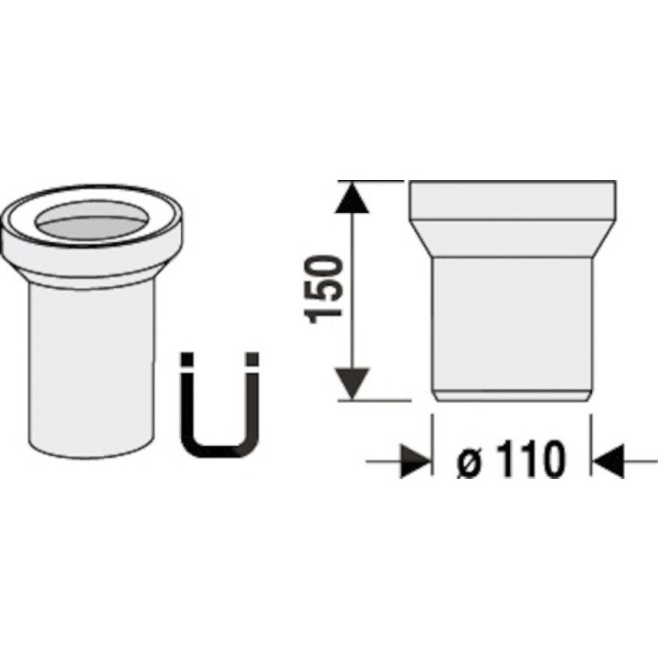 WC ühendustoru Sanit 150 mm