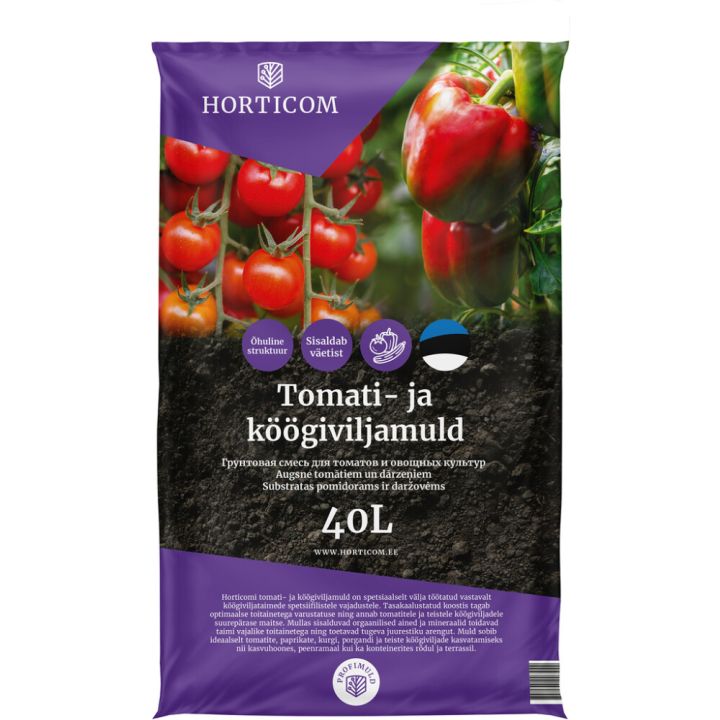 Tomati- ja köögiviljamuld Horticom 40 l