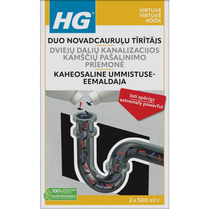 HG Äravoolutorude puhastusvahend 2 x 500 ml