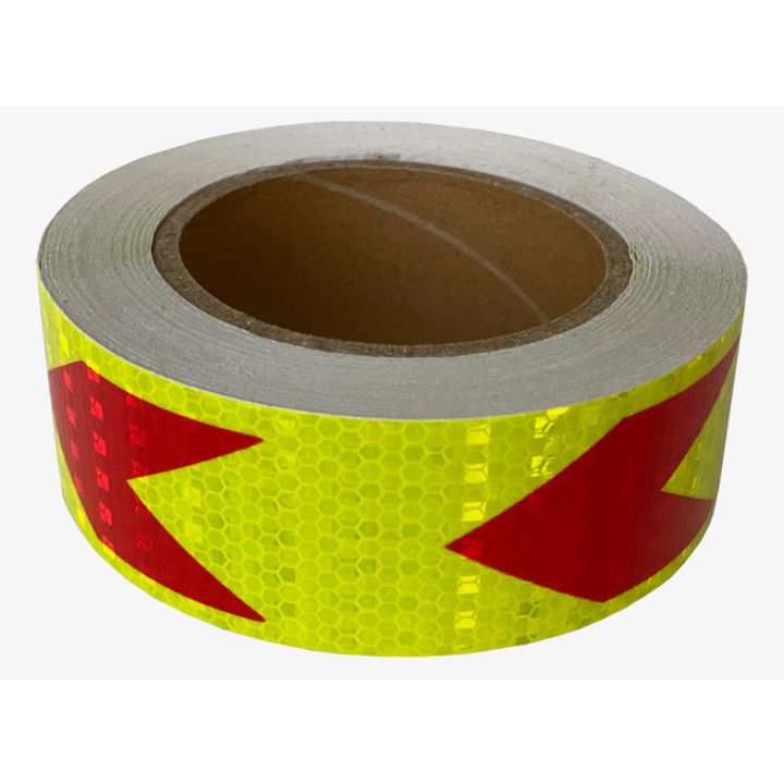 Helkurteip 25 m kollane/punane