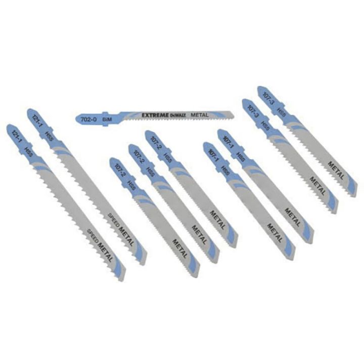 Tikksaeterade komplekt DeWalt 10 tk metallile