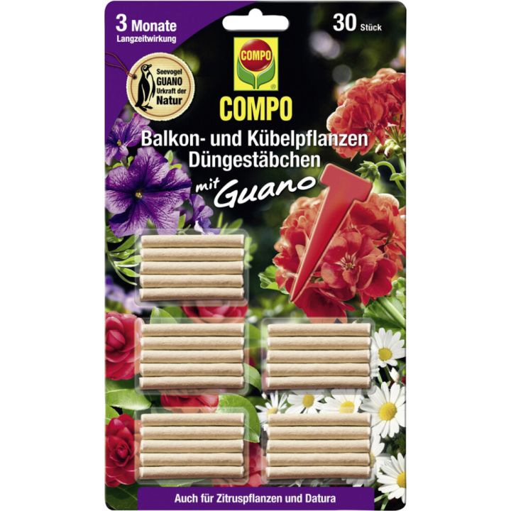 Väetisepulgad õitsvatele taimedele Compo 30 tk/lehel