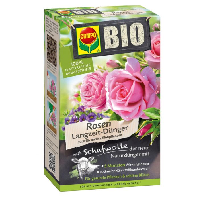 BIO pikaajaline roosiväetis lambavillaga Compo 750g