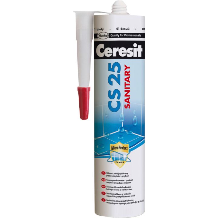 Sanitaarsilikoon Ceresit CS25 280 ml, valge 01