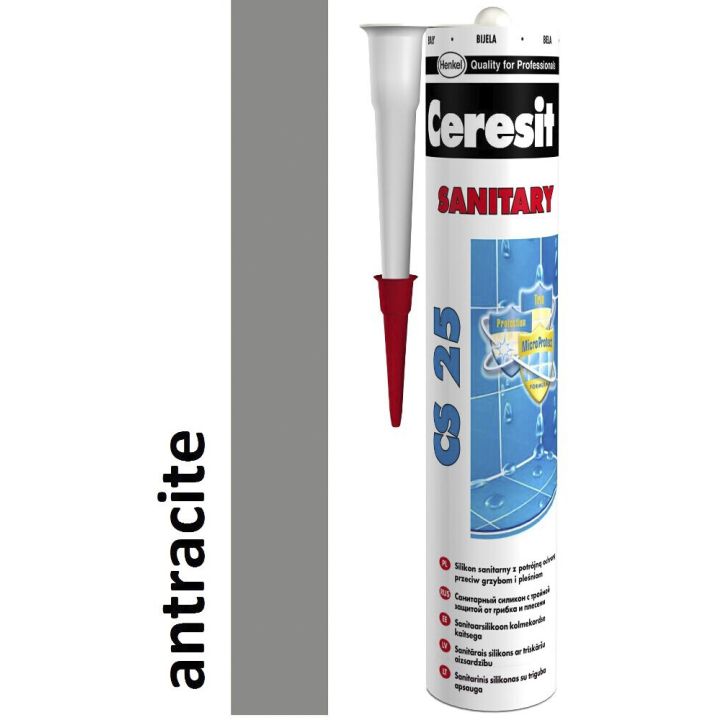 Sanitaarsilikoon Ceresit CS25 280 ml, antratsiit/ tumehall 13
