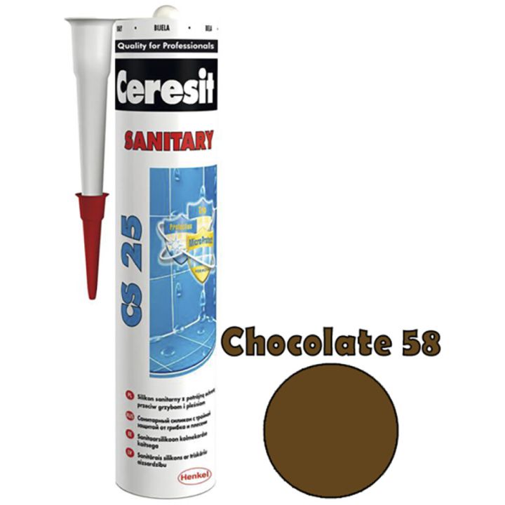 Sanitaarsilikoon Ceresit CS25 280 ml, Chocolate 58
