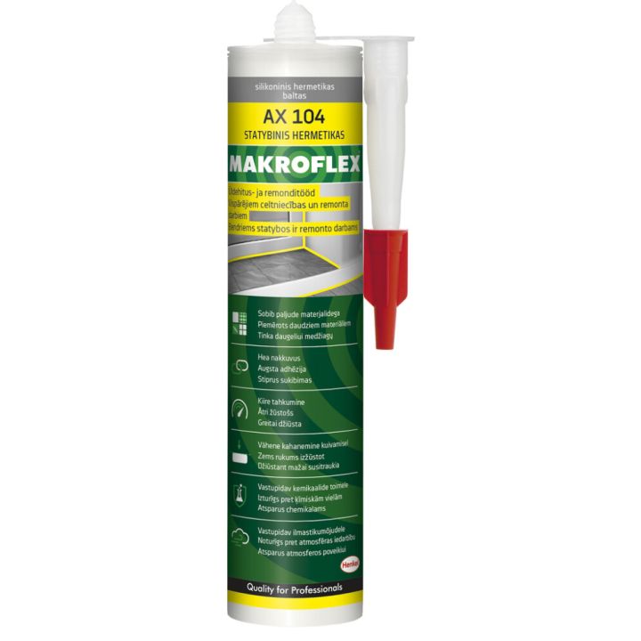 Universaalne silikoon Makroflex AX 104 300 ml, valge