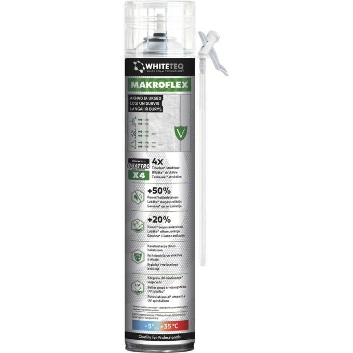 Montaaživaht Makroflex Whiteteq STD 750 ml