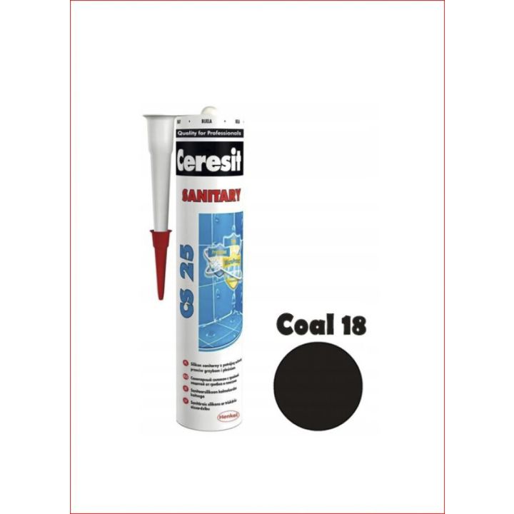 Sanitaarsilikoon Ceresit CS25 280 ml, Coal 18