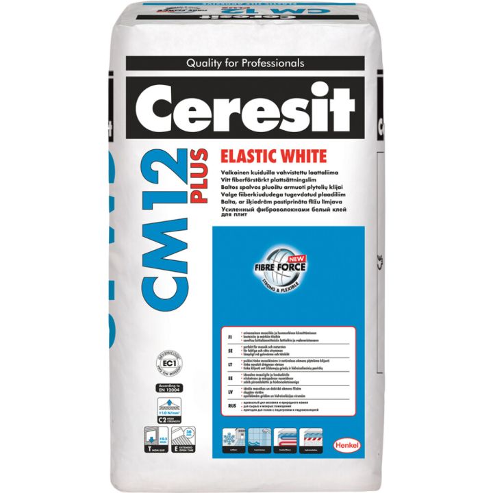 Elastne plaatimissegu Ceresit CM12 Plus White 25 kg