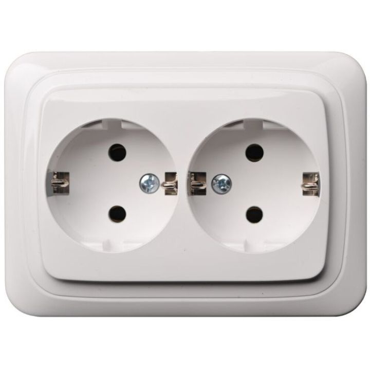 Süvistatud pistikupesa Schuko 2-ne valge