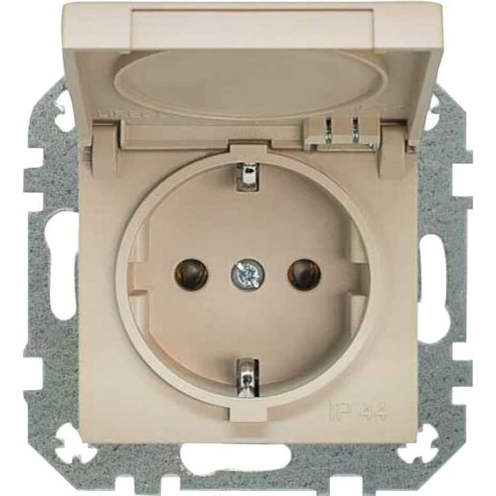 Pistikupesa Liregus Retro Schuko 16 A / 250 V kaanega, beež