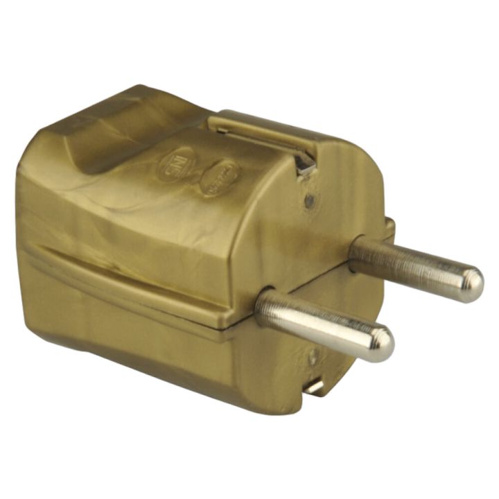 Pistik Schuko maandusega 16 A / 250 V kuldne