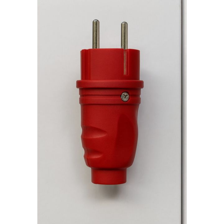 Pistik kummikattega Schuko 16A / 250 V IP44 punane