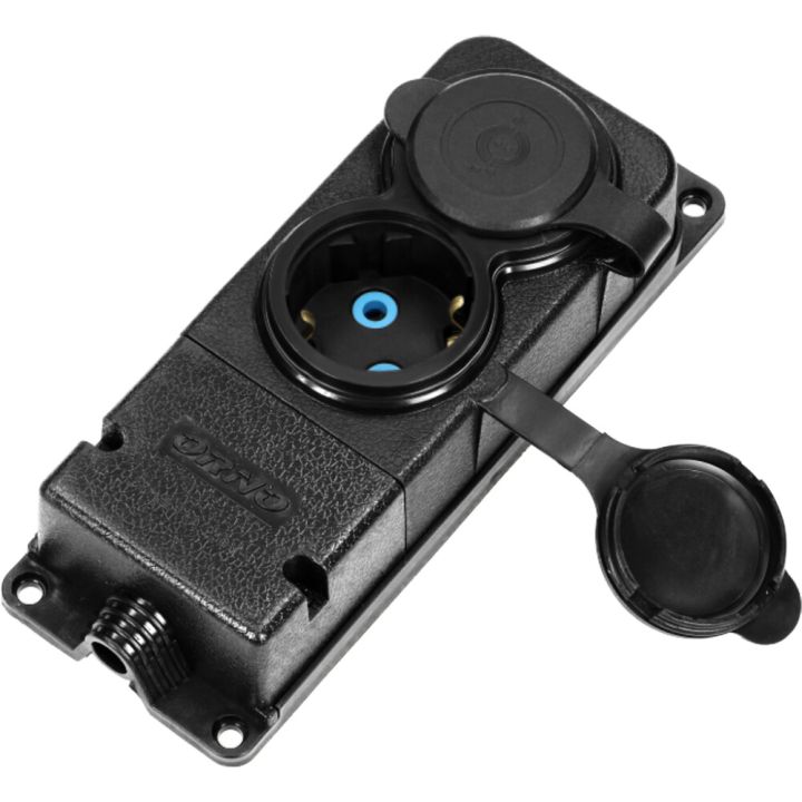 Pistikupesa Orno kummist Schuko 2-ne  IP44 must