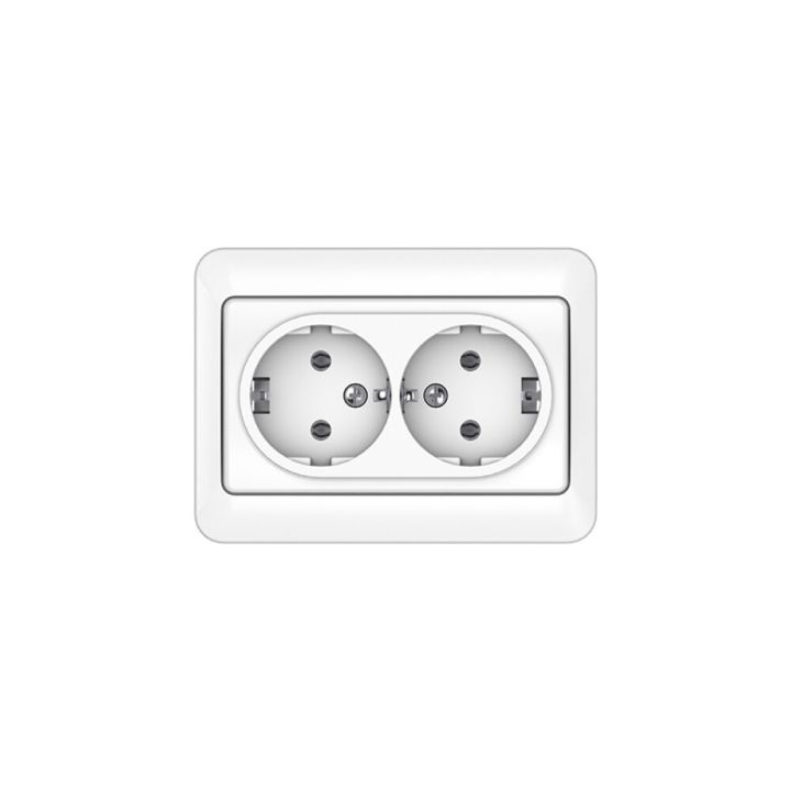 Süvistatav maandusega 2-ne pistikupesa SL valge