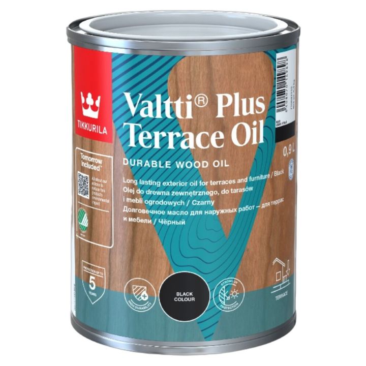 Terrassiõli Tikkurila Valtti Plus Terrace Oil 0,9 l must