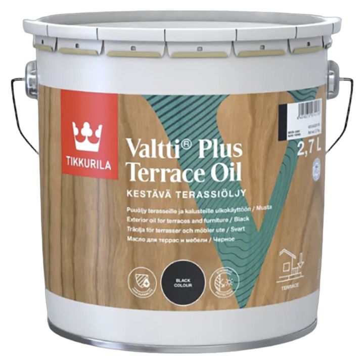 Terrassiõli Tikkurila Valtti Plus Terrace Oil 2,7 l must