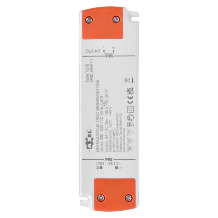  LED-toiteplokk Axxel 24V DC 30W – TRIAC hämardatav IP20