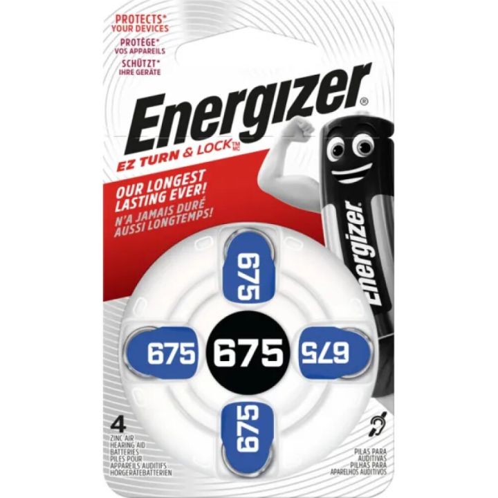 Kuuldeaparaadi patareid Energizer Zinc‑Air suurus 675 – 4 tk