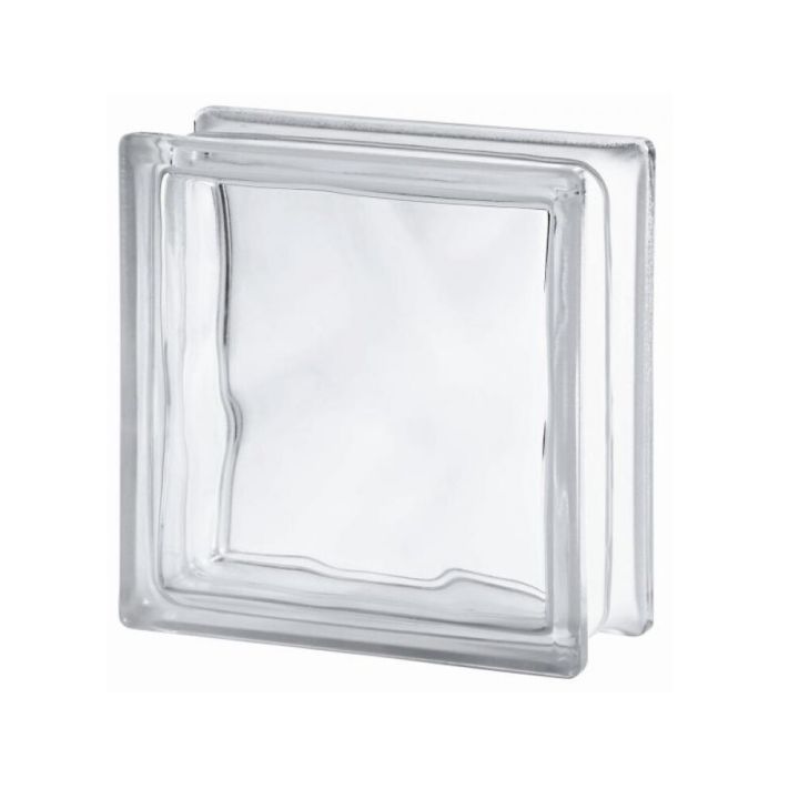 Klaasplokk Wave värvitu 190 x 190 x 80 mm