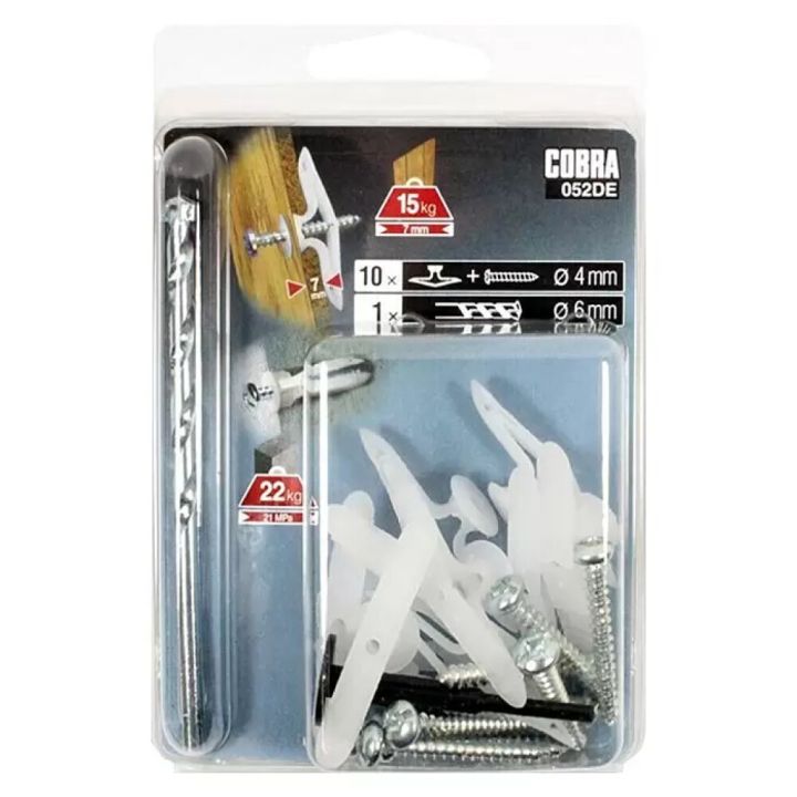 Nailontüüber Cobra Toggles S 6 x 26 mm 10 tk